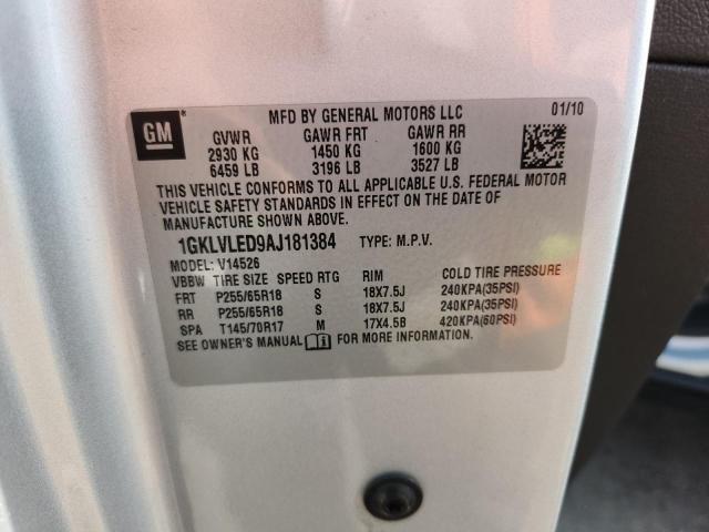 1GKLVLED9AJ181384 - 2010 GMC ACADIA SLE 银色 照片 13