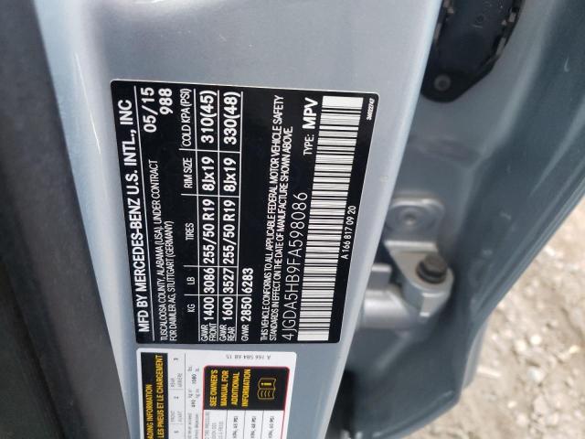 4JGDA5HB9FA598086 - 2015 MERCEDES-BENZ ML 350 4MATIC SILVER photo 13