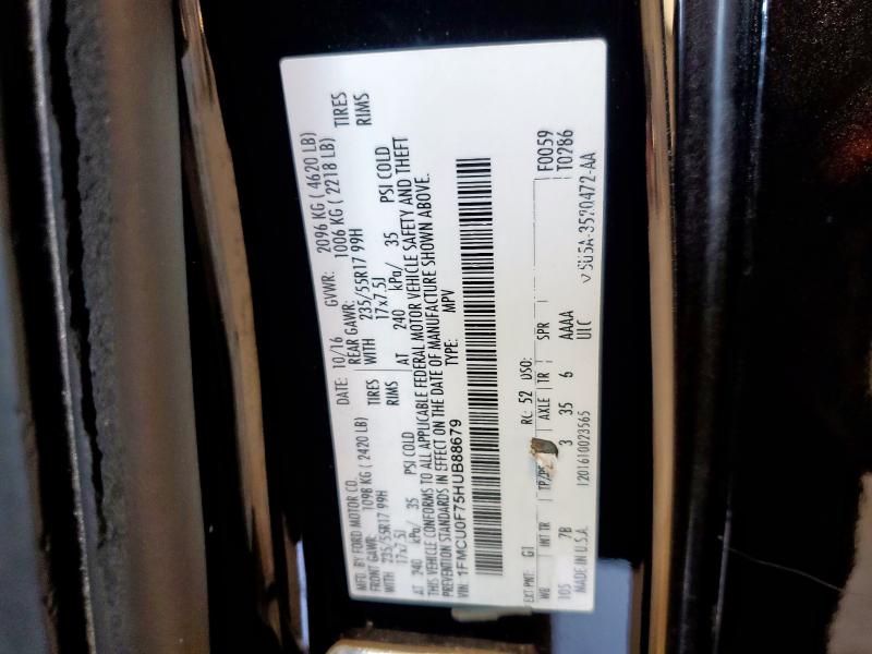 1FMCU0F75HUB88679 - 2017 FORD ESCAPE S შავი ფოტო 14