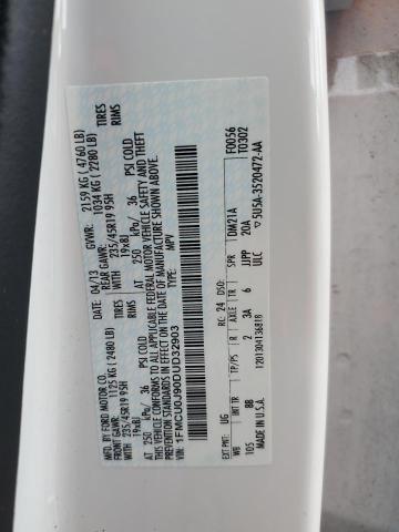 1FMCU0J90DUD32903 - 2013 FORD ESCAPE TITANIUM WHITE photo 14