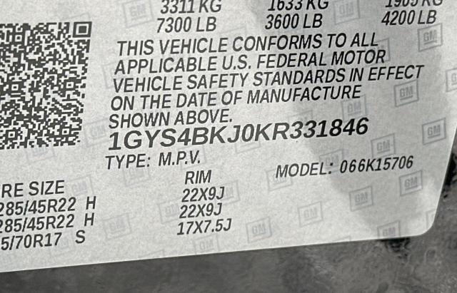 1GYS4BKJ0KR331846 - 2019 CADILLAC ESCALADE LUXURY Қара фото 10