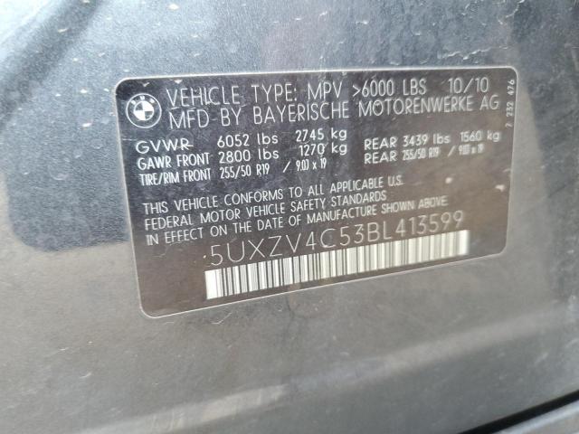 5UXZV4C53BL413599 - 2011 BMW X5 XDRIVE35I 灰色 照片 13