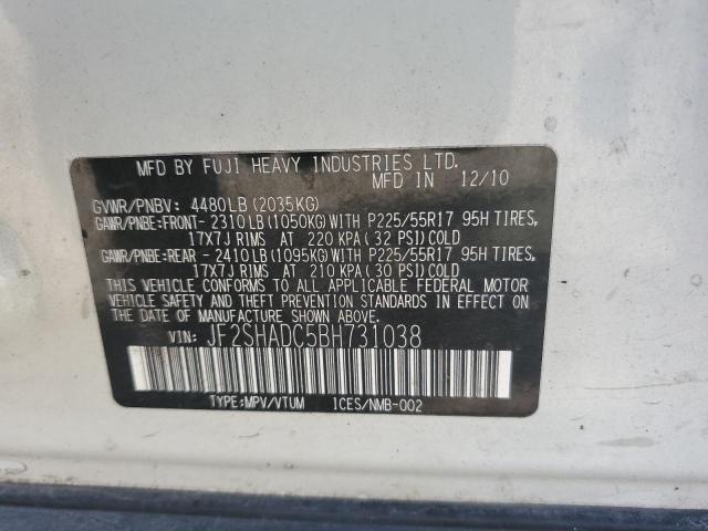 JF2SHADC5BH731038 - 2011 SUBARU FORESTER 2.5X PREMIUM Ağ foto 13