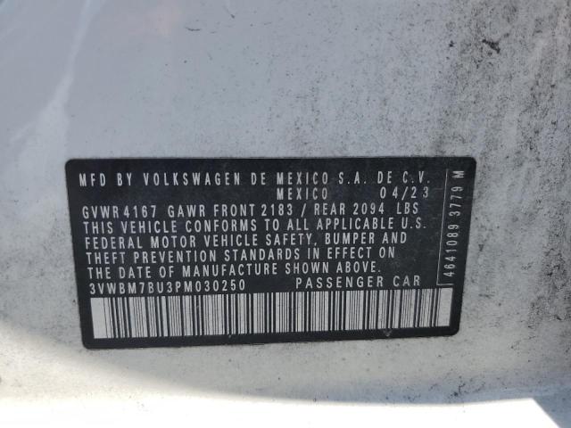 3VWBM7BU3PM030250 - 2023 VOLKSWAGEN JETTA SPORT WHITE photo 12