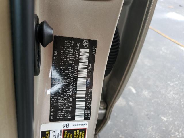 4T1BK36B87U212706 - 2007 TOYOTA AVALON XL 米色 照片 12