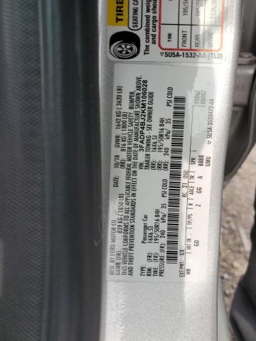 3FADP4BJ2KM106028 - 2019 FORD FIESTA SE Күміс фото 12