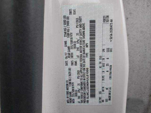 5LMCJ3D90HUL61066 - 2017 LINCOLN MKC RESERVE WHITE photo 13