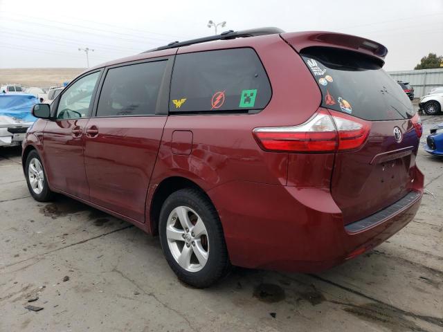 5TDKZ3DC0HS800830 - 2017 TOYOTA SIENNA LE MAROON photo 2