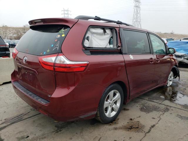 5TDKZ3DC0HS800830 - 2017 TOYOTA SIENNA LE MAROON photo 3