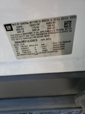 3GKALMEV1JL328818 - 2018 GMC TERRAIN SLE WHITE photo 13