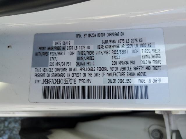 JM3KFACM3K1657018 - 2019 MAZDA CX-5 TOURING WHITE photo 13