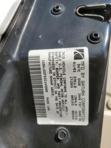 1G8AJ52F63Z143268 - 2003 SATURN ION LEVEL 2 Bej foto 12