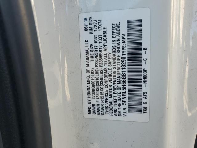 5FNRL5H66GB113290 - 2016 HONDA ODYSSEY EXL WHITE photo 13