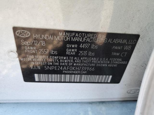 5NPE24AF0KH739966 - 2019 HYUNDAI SONATA SE WHITE photo 13