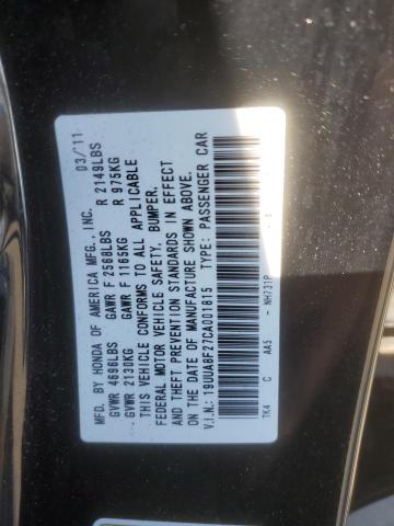 19UUA8F27CA001815 - 2012 ACURA TL 黑色 照片 12