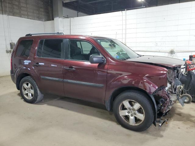 5FNYF4H2XDB041841 - 2013 HONDA PILOT LX MAROON photo 4