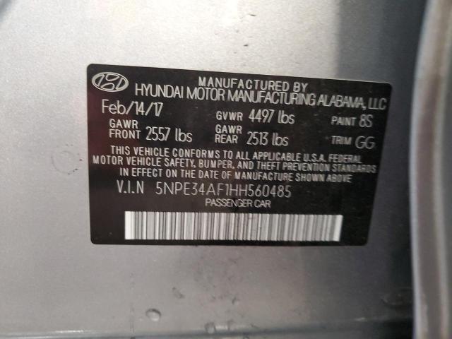 5NPE34AF1HH560485 - 2017 HYUNDAI SONATA SPORT SILVER photo 12
