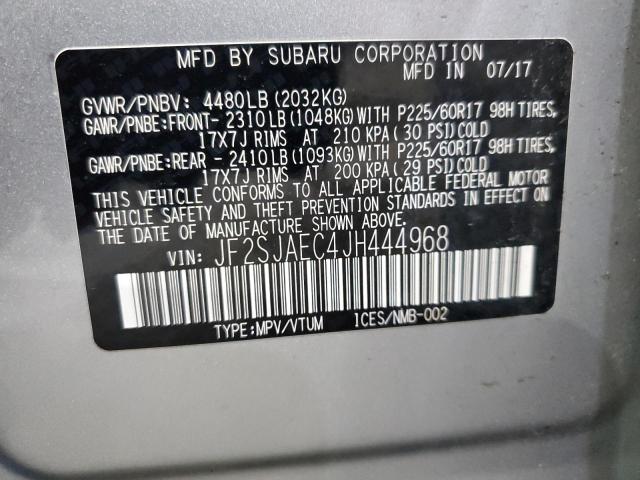 JF2SJAEC4JH444968 - 2018 SUBARU FORESTER 2.5I PREMIUM Серебристый фото 14