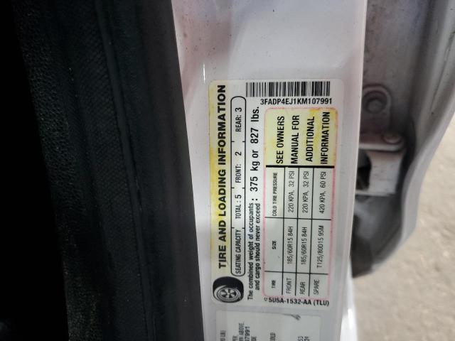 3FADP4EJ1KM107991 - 2019 FORD FIESTA SE Weiß Foto 13