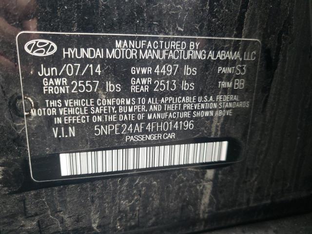 5NPE24AF4FH014196 - 2015 HYUNDAI SONATA SE BLACK photo 12