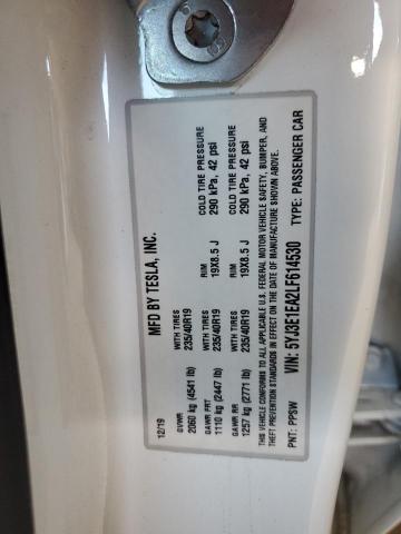 5YJ3E1EA2LF614530 - 2020 TESLA MODEL 3 WHITE photo 12