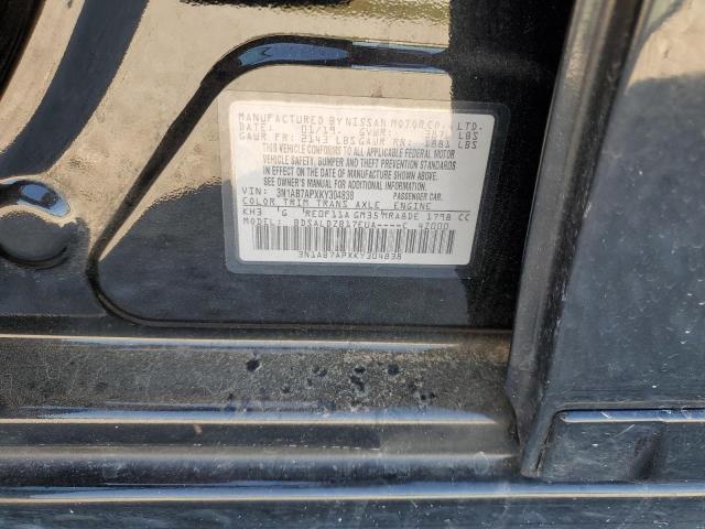 3N1AB7APXKY304838 - 2019 NISSAN SENTRA S შავი ფოტო 12