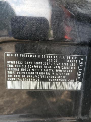3VWPL7AJ3DM676626 - 2013 VOLKSWAGEN JETTA TDI 黑色 照片 12