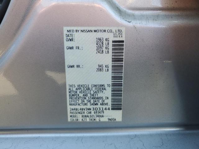 1N4BL4BV3NN303144 - 2022 NISSAN ALTIMA S SILVER photo 13