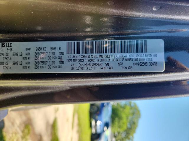 1C4HJXDN8JW262507 - 2018 JEEP WRANGLER U SPORT رمادي صورة 10