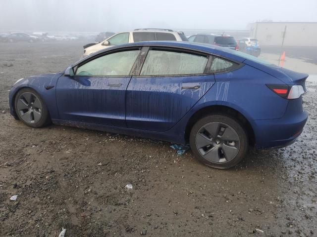 5YJ3E1EA2NF359400 - 2022 TESLA MODEL 3 BLUE photo 2