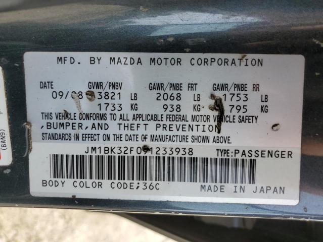 JM1BK32F091233938 - 2009 MAZDA 3 I GRAY photo 13