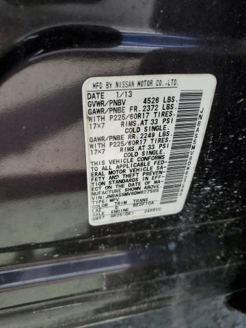 JN8AS5MV8DW627585 - 2013 NISSAN ROGUE S MAROON photo 13