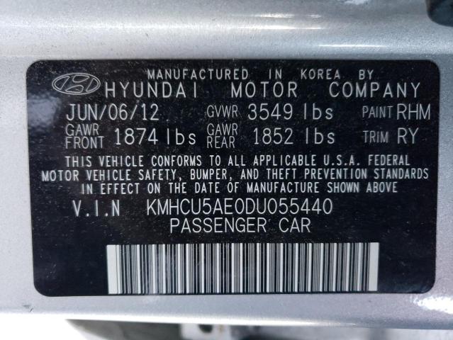 KMHCU5AE0DU055440 - 2013 HYUNDAI ACCENT GLS SILVER photo 12