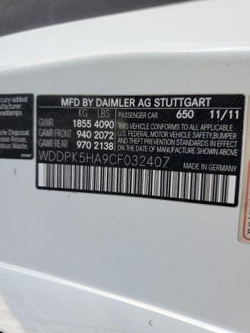 WDDPK5HA9CF032407 - 2012 MERZ SLK 350 WHITE photo 13