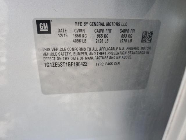 1G1ZE5ST1GF190422 - 2016 CHEVROLET MALIBU LT SILVER photo 12