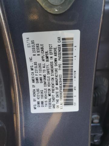 1HGCR2F86EA294423 - 2014 HONDA ACCORD EXL GRAY photo 12