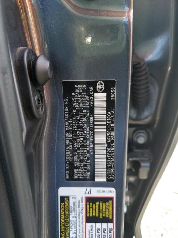 4T1BF1FK7CU186067 - 2012 TOYOTA CAMRY BASE GRAY photo 12