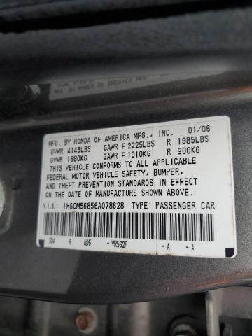 1HGCM56856A078628 - 2006 HONDA ACCORD EX SILVER photo 12