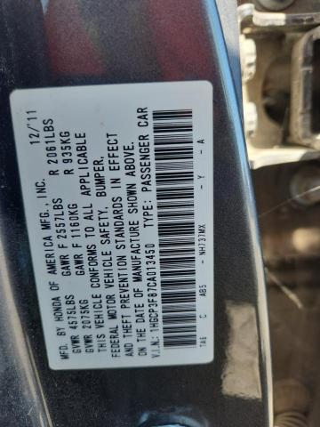 1HGCP3F87CA013450 - 2012 HONDA ACCORD EXL GRAY photo 12