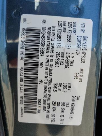 1D4GP45R85B435954 - 2005 DODGE CARAVAN SXT GRAY photo 13