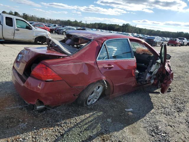 1HGCM56717A011064 - 2007 HONDA ACCORD EX RED photo 3