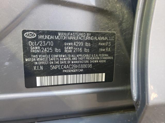 5NPEC4AC2BH188698 - 2011 HYUNDAI SONATA SE GRAY photo 13