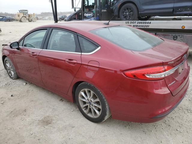 3FA6P0HD3HR335543 - 2017 FORD FUSION SE RED photo 2