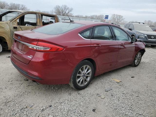 3FA6P0HD3HR335543 - 2017 FORD FUSION SE RED photo 3