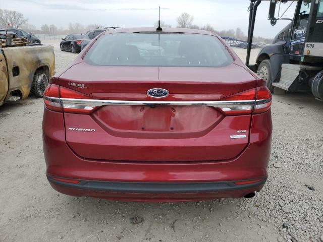 3FA6P0HD3HR335543 - 2017 FORD FUSION SE RED photo 6