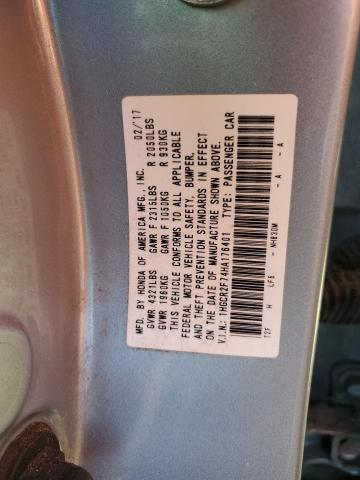 1HGCR2F74HA176401 - 2017 HONDA ACCORD EX SILVER photo 12