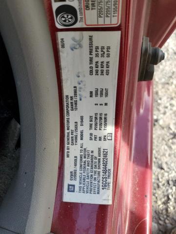 1GCCS148448224621 - 2004 CHEVROLET COLORADO BURGUNDY photo 13