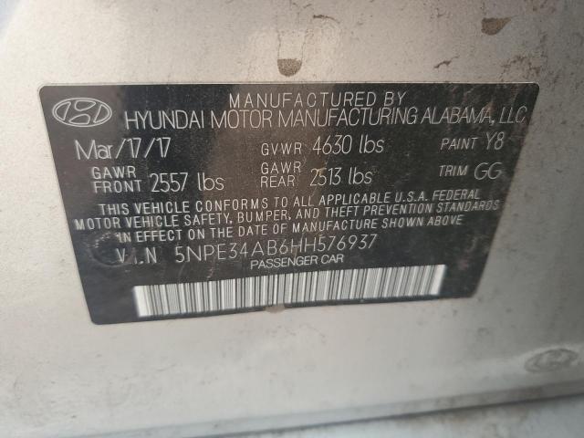 5NPE34AB6HH576937 - 2017 HYUNDAI SONATA SPORT 银色 照片 12