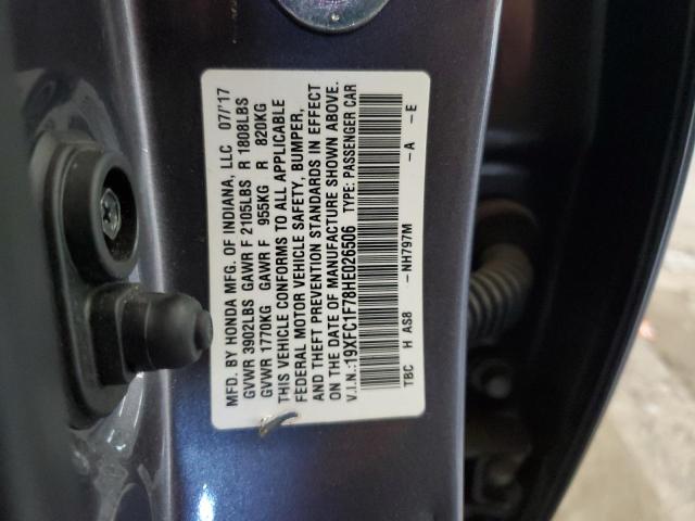 19XFC1F78HE026506 - 2017 HONDA CIVIC EXL გრაფიტი ფოტო 12