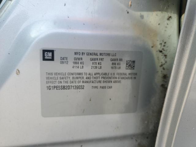 1G1PE5SB2D7139032 - 2013 CHEV CRUZE LT 银色 照片 12